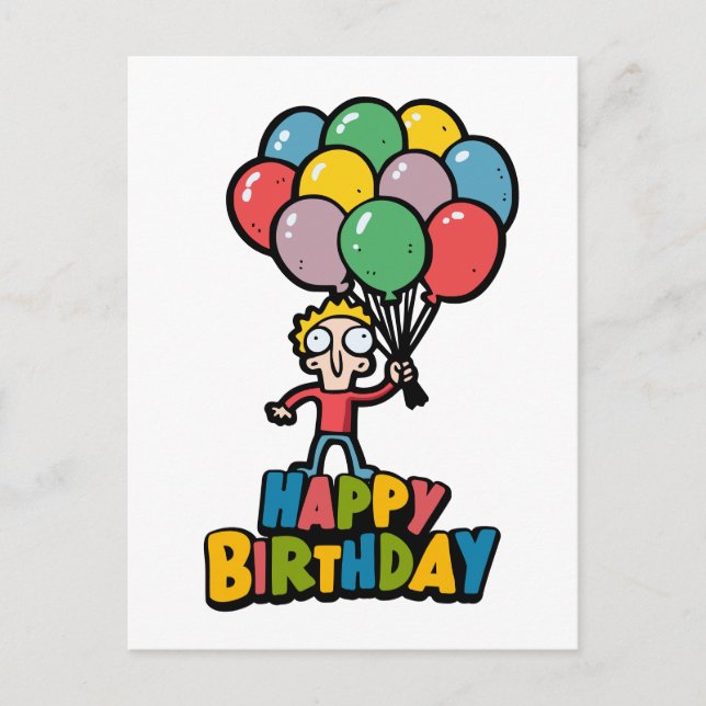 Birthday Balloons Postcard (Front)