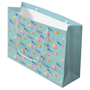 Birthday Balloons Stars and Glitter Personalised Large Gift Bag