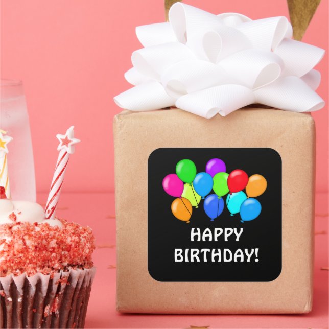 Birthday Balloons unisex party sticker (Party)