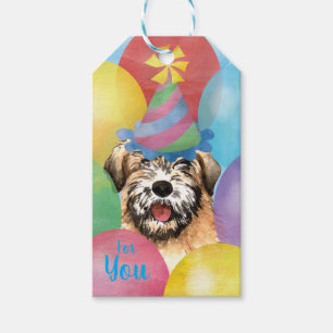Birthday Balloons Wheaten Terrier Gift Tags