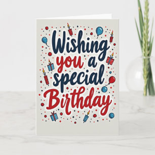Birthday Balloons Wish Card