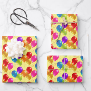 Birthday Balloons Wrapping Paper Sheets
