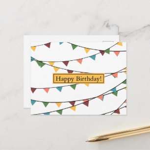 Birthday Banner Happy Birthday Postcard