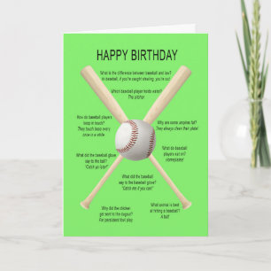Birthday baseball jokes card