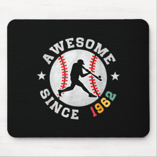 Birthday Baseball Lover Gift 64 Years Old Awesome Mouse Pad