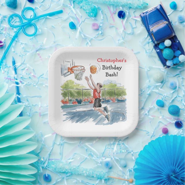 Birthday Bash: Hoops and Hype Paper Plate (Party)