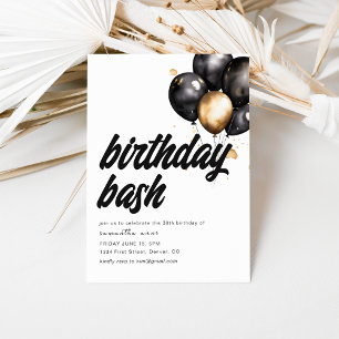 Birthday Bash Invitation Template with Balloons