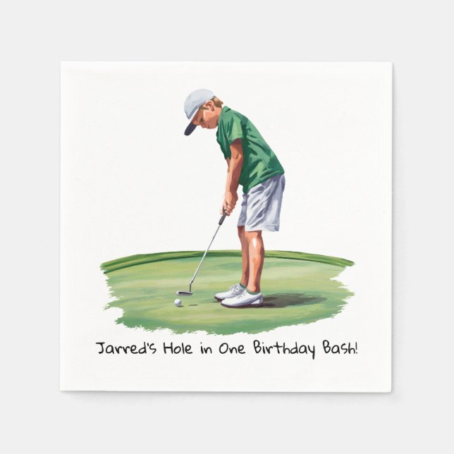 Birthday Bash on the Green Napkin (Front)