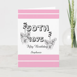 Birthday Bash Personalized 50th milestone birthday Card
