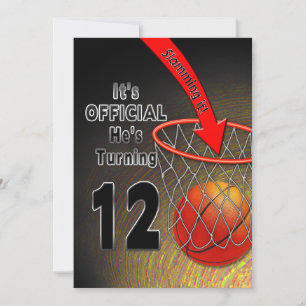 BIRTHDAY - BASKETBALL - 12TH INVITATION