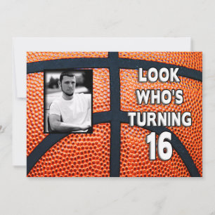 BIRTHDAY - BASKETBALL - 16TH INVITATION/PHOTO INVITATION