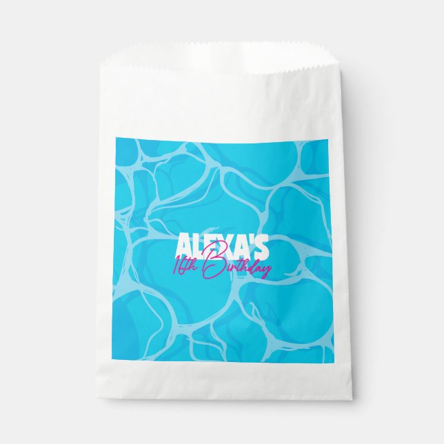 Birthday Bday Pool Party Favour Bag (Front)