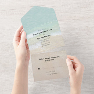 Birthday Beach Party Bash All in One Invitation