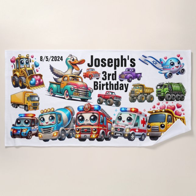 Birthday  Beach Towel (Front)