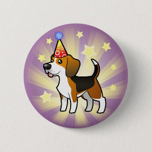 Birthday Beagle 6 Cm Round Badge