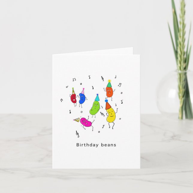 Birthday Beans. Birthday Card (Front)
