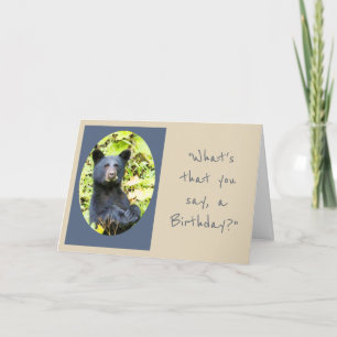 Birthday Bear Eat the Cake First Animal Humor Card