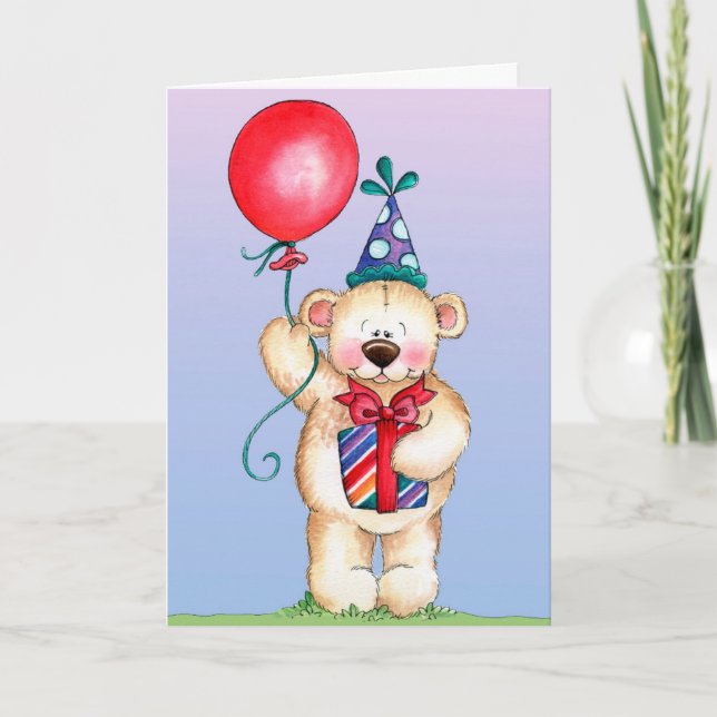Birthday Bear - Greeting Card (Front)