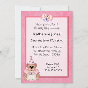 Birthday Bear Invitation