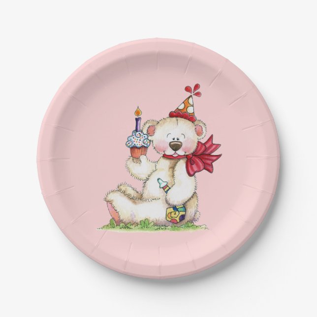 Birthday Bear Paper Plate (Front)