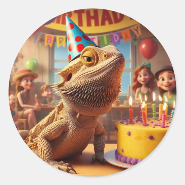 Birthday Beardie Sticker (Front)