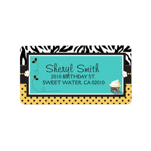 Birthday Bee Address Label (Front)