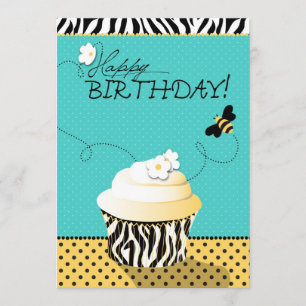 Birthday Bee & Cupcake Birthday Card