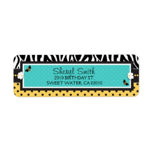 Birthday Bee Return Label Return Address Label