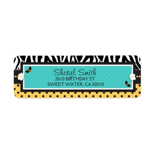 Birthday Bee Return Label Return Address Label