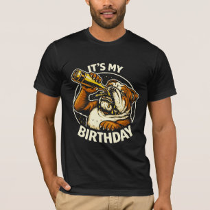 Birthday Beer Chugging Bulldog T-Shirt
