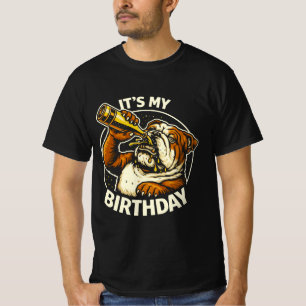 Birthday Beer Chugging Bulldog T-Shirt