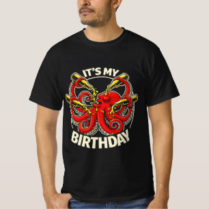 Birthday Beer Chugging Octopus T-Shirt