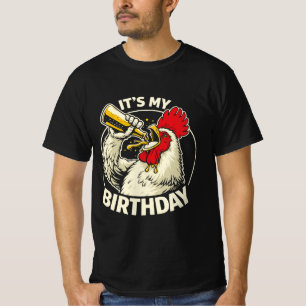 Birthday Beer Chugging Rooster T-Shirt