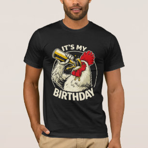 Birthday Beer Chugging Rooster  T-Shirt