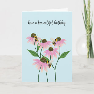 Birthday Bees and Cone Flowers Card