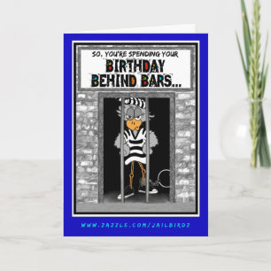 Birthday Behind Bars: Jailbird Birthday card