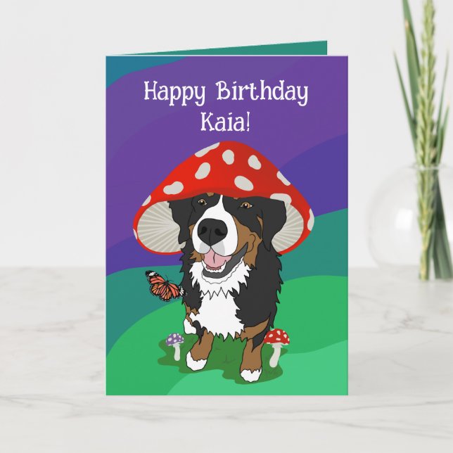 Birthday Bernese Mountain Dog  Card (Front)