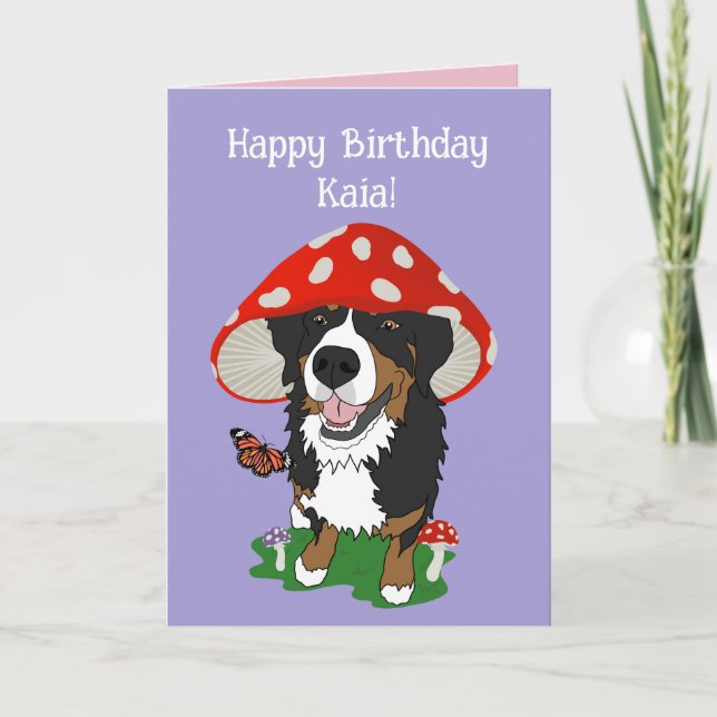 Birthday Bernese Mountain Dog  Card (Front)