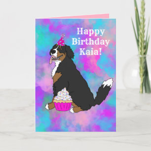 Birthday Bernese Mountain Dog Thank You Card