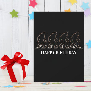 Birthday Bigfoot Silhouette Crossing Street Funny  Invitation