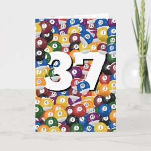 Birthday Billiard Balls For 37th Birthday Card
