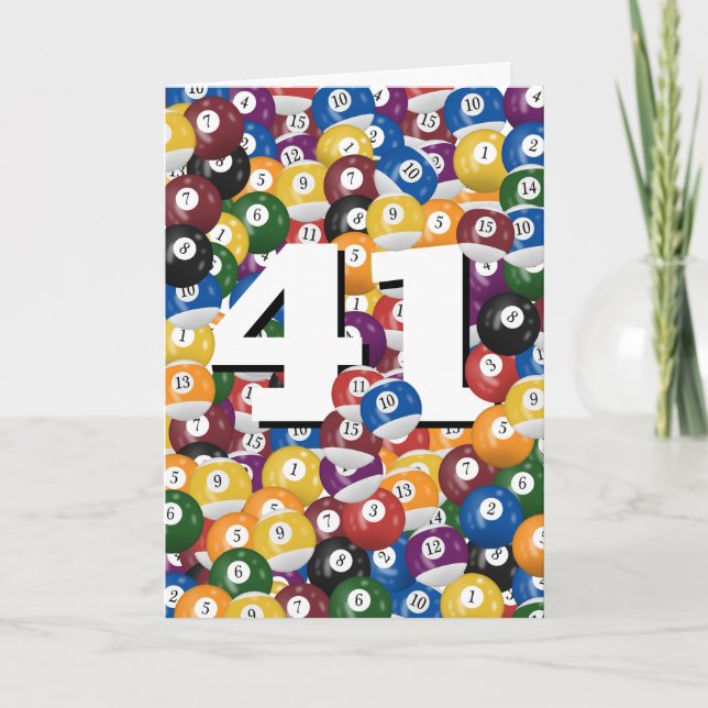 Birthday Billiard Balls For 41st Birthday Card (Front)