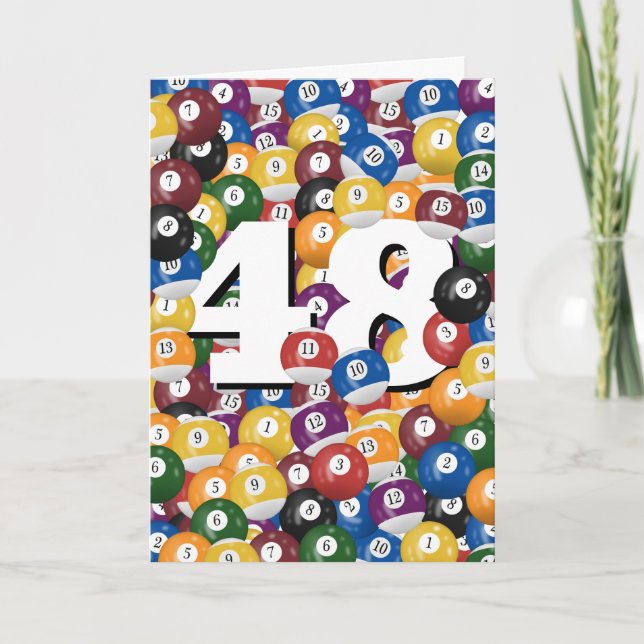 Birthday Billiard Balls For 48th Birthday Card (Front)