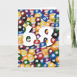 Birthday Billiard Balls For 68th Birthday Card