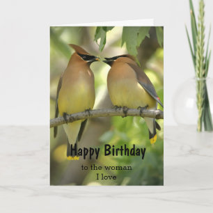 Birthday Bird Couple Woman I love Card