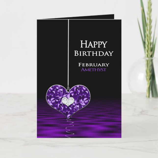 Birthday - Birthstone - February - Amethyst Card (Front)