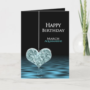 Birthday - Birthstone - March - Aquamarine Card