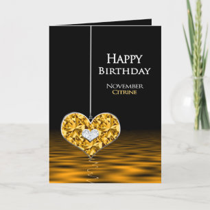 Birthday - Birthstone - November - Citrine Card