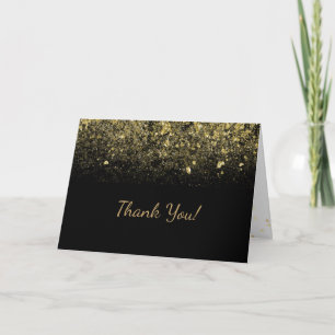 Birthday Black and Gold Thank You Note Card