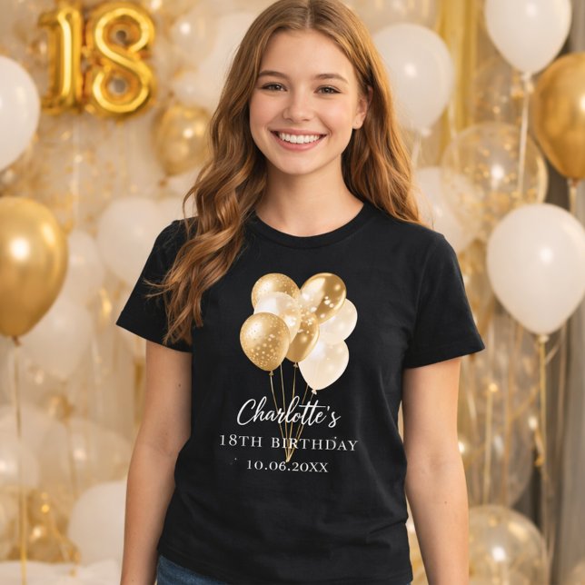 Birthday black gold balloons T-Shirt (Creator Uploaded)